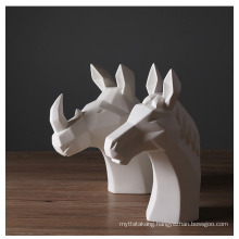 White Ceramic Animal Head Animal Decoration Creative Crafts Home Decoration